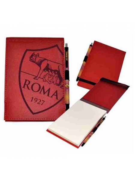 Block notes in ecopelle bordeaux con penna AS ROMA